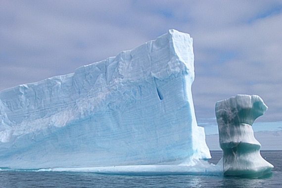 The largest iceberg recorded broke off the Ross Ice Shelf in 2000. It was roughly the size of Connecticut.