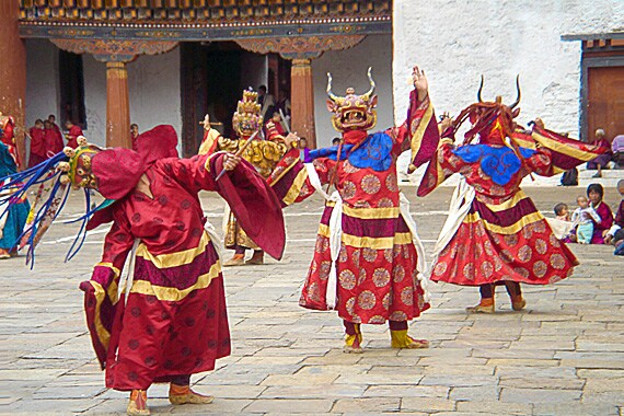 Festivals are lively expressions of Bhutan's ancient Buddhist culture and happen year round.