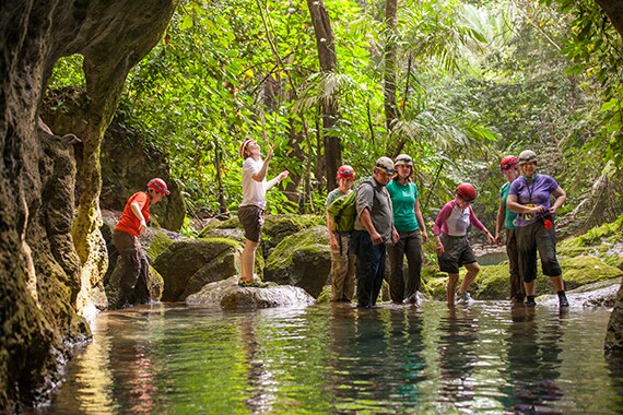 Exploration of a Mayan ceremonial cave is filled with adventure.