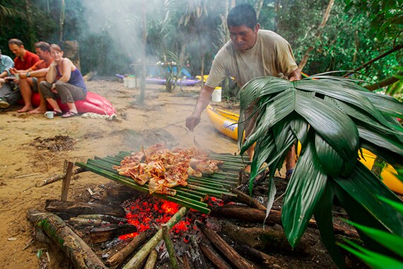 We enjoy delicious and fresh meals throughout our journey.
