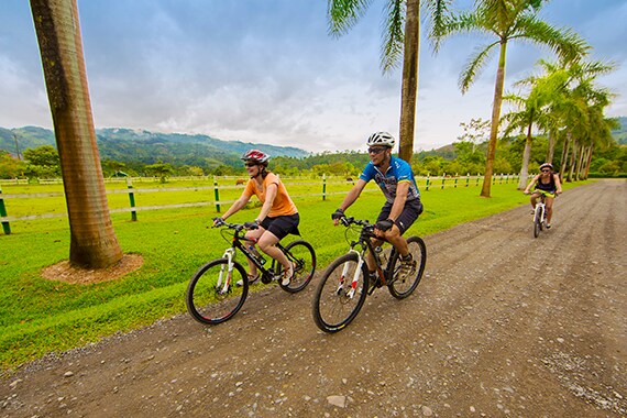 Biking through the Turrialba region leads off the beaten path through traditional small towns and farms.