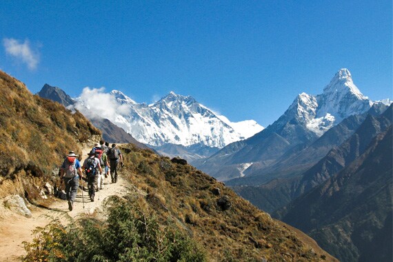 Hike to exceptional views of Everest, Lhotse, Nuptse, and Ama Dablam! Viewing the world's highest peaks in person is profoundly moving for lovers of mountain lore.