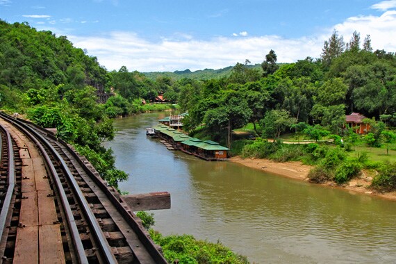 We'll take a short historical train ride through Kwai Noi gorge, made infamous by events of World War II. Later we'll paddle the waterway via canoe.