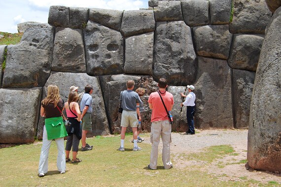 One of the great examples of stonemasonry in human history, the 60-ton boulders of Sacsayhuaman Fortress fit together so perfectly that a blade of grass can't fit between them.