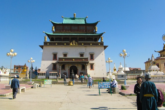 As we explore the temples of Gandan Monastery, take a moment to spin a prayer wheel or listen--you'll hear the chimes and chants of the hundreds of monks who live, pray and study here.