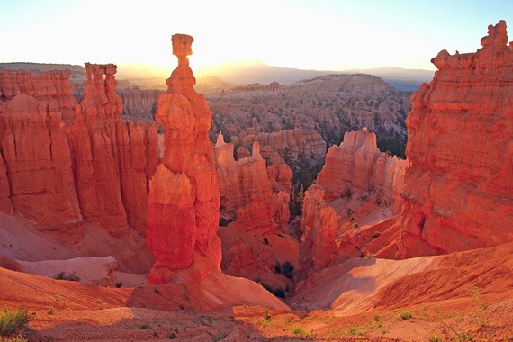 Thor's Hammer, one of Bryce Canyon's iconic hoodoos, formed over eons ...