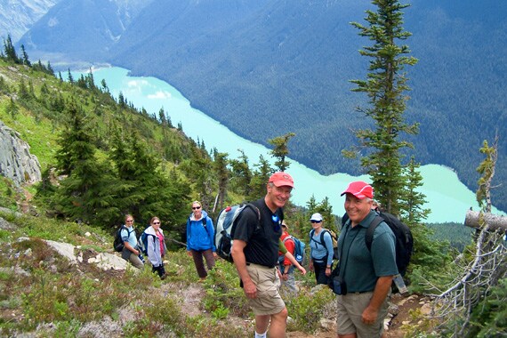 Glacier-fed Cheakamus Lake highlights the views along the poetically named Musical Bumps trail, our route into spectacular Garibaldi Provincial Park.