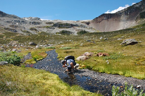 A refreshing stop for cold, clean glacier water.