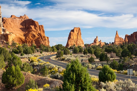 Then explore a real hidden gem of the Southwest, Kodachrome Basin, whose unique spires and stovepipe formations are connected by long open roads perfectly suited for cyclists.