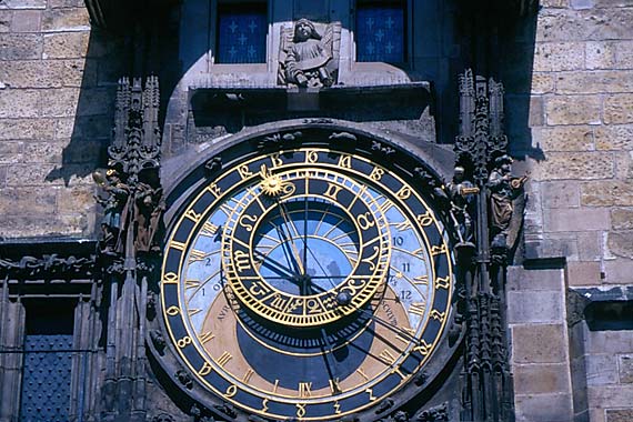 Enjoy the ambience of Prague's old town square, famous for its astrological clock tower.