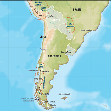 Map Of Latin America Physical. + Enlarge Trip Map