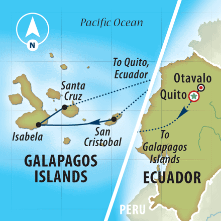 map of ecuador and the galapagos islands