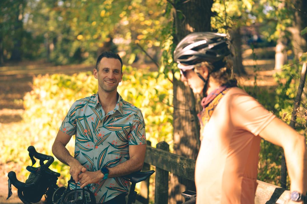Location Image for Touring Tech Button Cycling Shirt - Men's