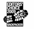Backpacker Magazine 2009 Editors' Choice Award Winner