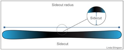 Sidecut radius top view