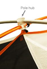 Tent pole hub