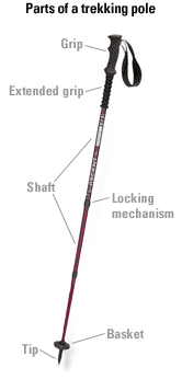 Parts of a trekking pole