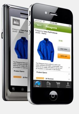 The REI app for iPhone and Android