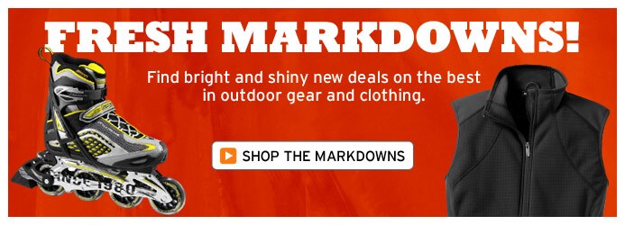 FRESH MARKDOWNS! Find bright and shiny new deals on the best in outdoor gear and clothing. Shop the Markdowns