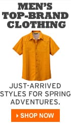 Men's top-brand clothing: Just-arrived styles for spring adventures. Shop now