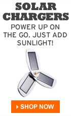 Solar chargers. Power up on the go. Just add sunlight! Shop now