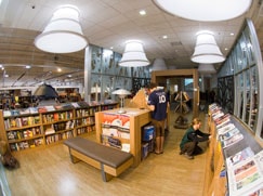 The community space in the new Boulder REI store.