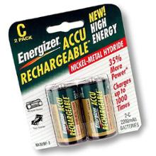 Energizer NiMH Rechargeable C Batteries - Package of 2