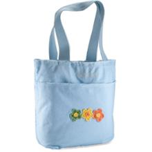 Life is good Raw Edge Tattered Tote Bag - 3 Daisies - \'09 Closeout