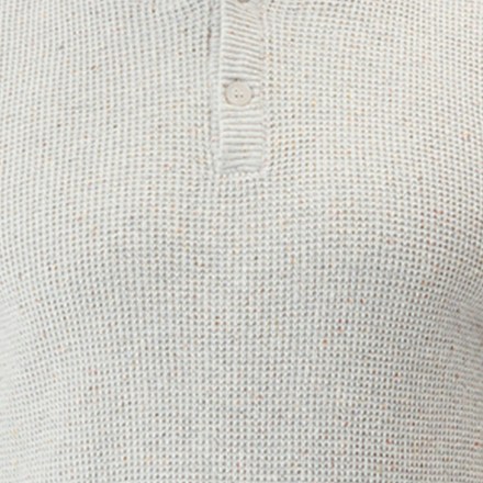Waffle Knit Henley Hoodie Sweater - Men's