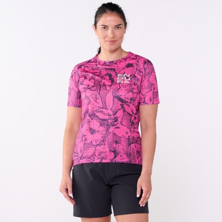Grid Floral LTD Printed Bike T-Shirt - Women's