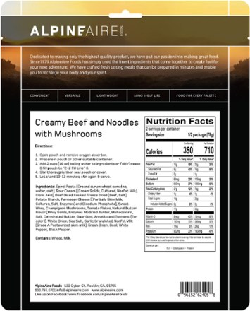 Creamy Beef and Noodles with Mushrooms - 2 Servings