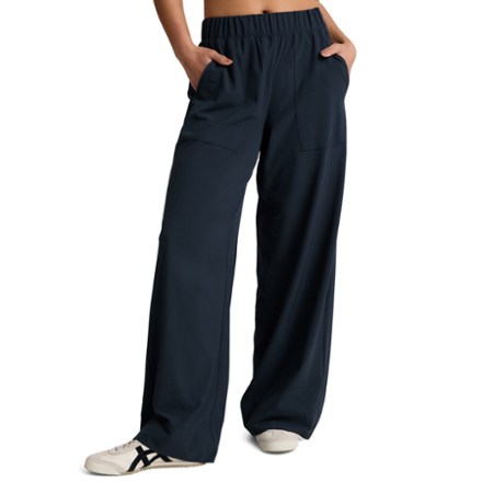 Stretch Woven Wide-Leg Pants - Women's