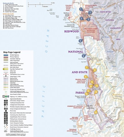 Redwood National and State Parks Day Hikes Topographic Map Guide