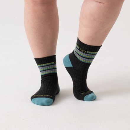 Multi Stripe Cushioned Micro Crew Socks - Women's