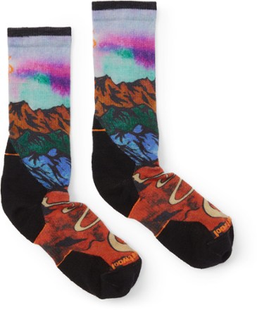 Trail Run Targeted Cushion Singletrack Print Crew Socks - Men's