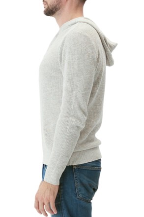 Waffle Knit Henley Hoodie Sweater - Men's