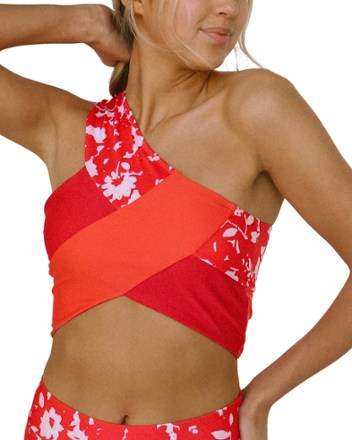 Patchwork Crop Swimsuit Top - Women's