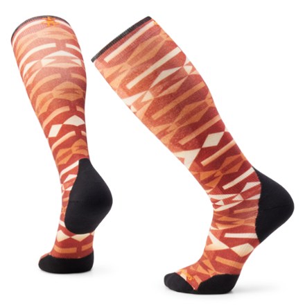 Ski Targeted Cushion Colliding Clouds Print Over The Calf Socks