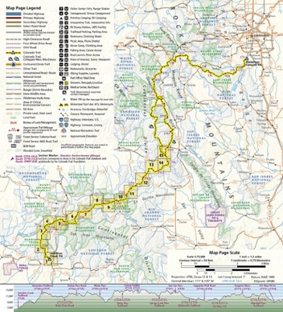 Colorado Trail South: Durango to Monarch Topographic Map Guide