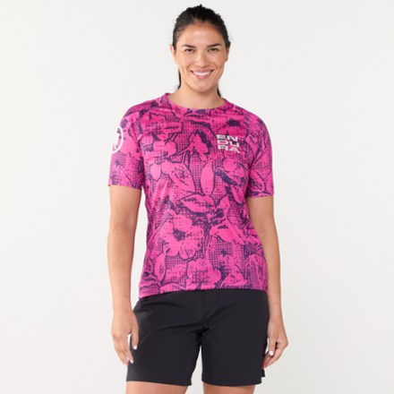 Grid Floral LTD Printed Bike T-Shirt - Women's
