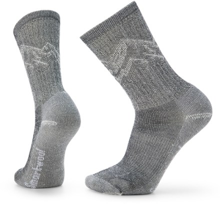 Classic Hike Light Cushion Mountain Pattern Crew Socks - Men's