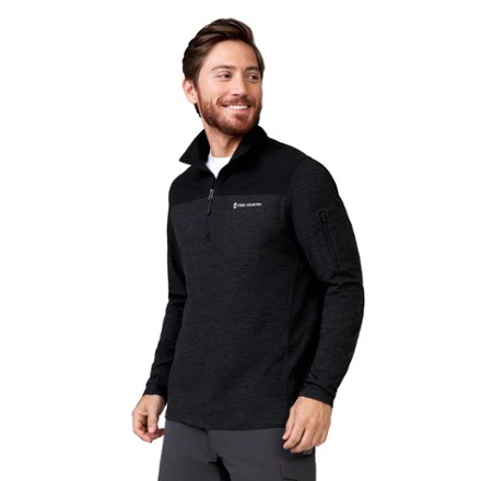 Sueded Melange Quarter-Zip Top - Men's
