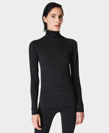 High-Neck Jacquard Base Layer Top - Women's