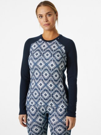 LIFA Merino Midweight Graphic Base Layer Crew Top - Women's