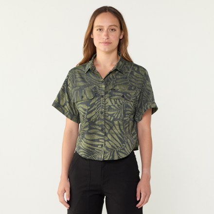 Bless Up Cropped Button-Up Shirt - Women's