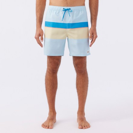 Block Volley Elastic Waist 17" Swim Trunks - Men's