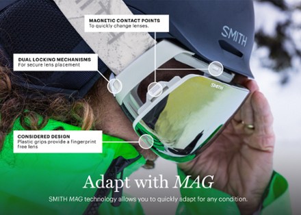 4D MAG ChromaPop Photochromic Snow Goggles with gogglesoc - Low-Bridge Fit