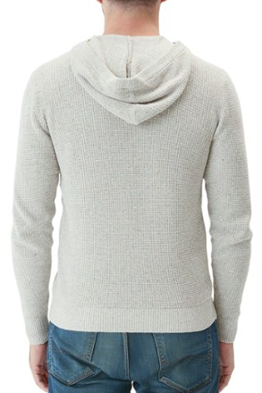 Waffle Knit Henley Hoodie Sweater - Men's