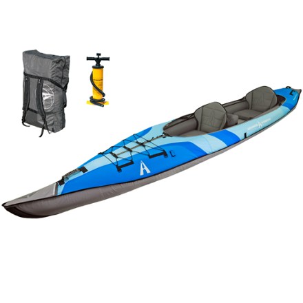 AdvancedFrame Convertible Elite Sit-In Tandem Inflatable Touring Kayak with Pump - 15'