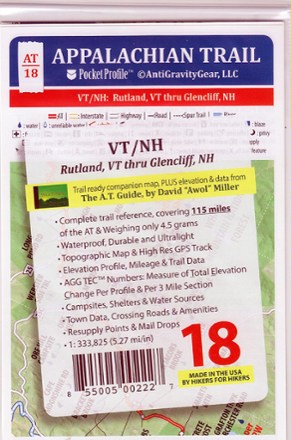 Appalachian Trail Pocket Profile Map: Vermont/New Hampshire (Rutland, VT - Glencliff, NH)